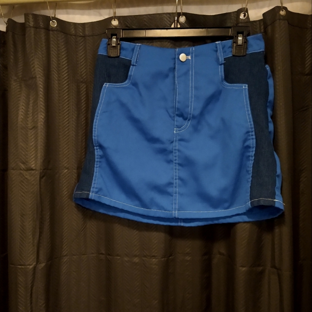 Blue mini skirt
